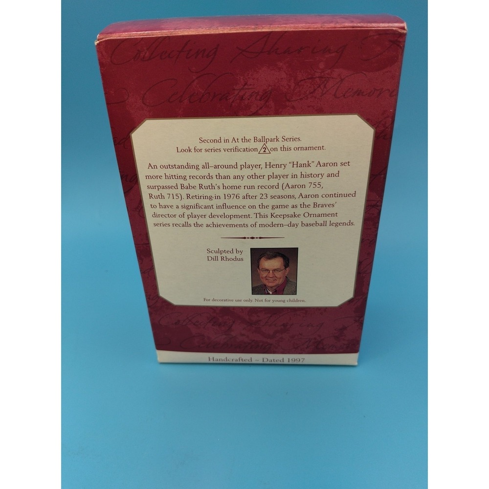 Hallmark Keepsake Christmas Ornament 1997 "Hank Aaron" Baseball - Picture 3 of 3